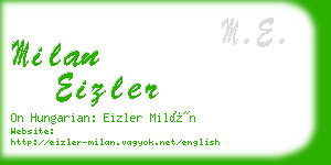 milan eizler business card